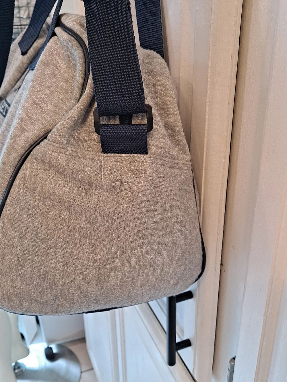 Wilson Athletics Vintage Heather Gray Duffle Bag Sweat Shirt Fabric Gym Travel